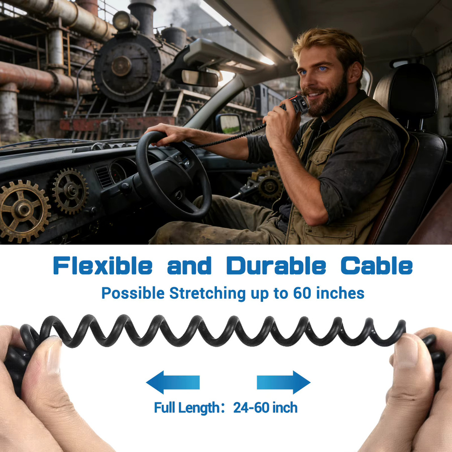 ABBREE AR-158 Lautsprecher-Mikrofon in Schwarz mit K-Stecker und einstellbarer Lautstärke für Auto-Walkie-Talkie und Baofeng UV-5R Mini - Bild 4