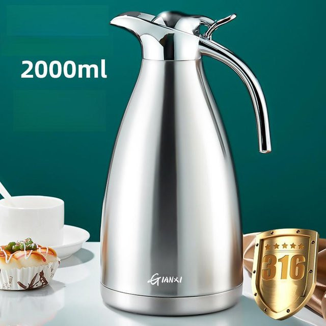 GIANXI Edelstahl-Thermoflasche mit großer Kapazität in Weiß - Bild 1