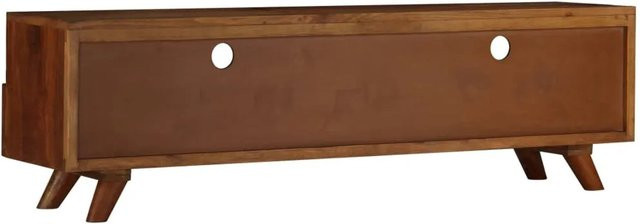 vidaXL TV-Schrank aus Altholz Massiv in Braun im Retro-Design, B/T/H: 140 x 30 x 40 cm - Bild 1