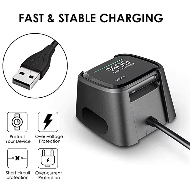 Fitbit USB-Ladekabel-Adapter für Versa 1, Versa 2 und Versa Lite in Schwarz - Bild 2