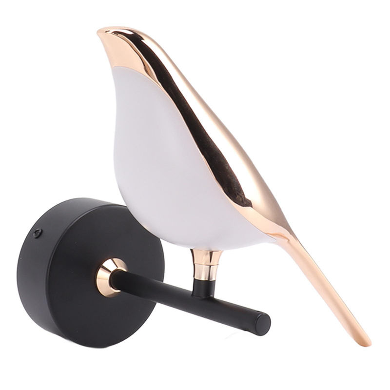 Moderne LED Wandlampe Vogel Figur aus Eisen und Aluminiumlegierung in Weiß für Schlafzimmer und Büro - Bild 6
