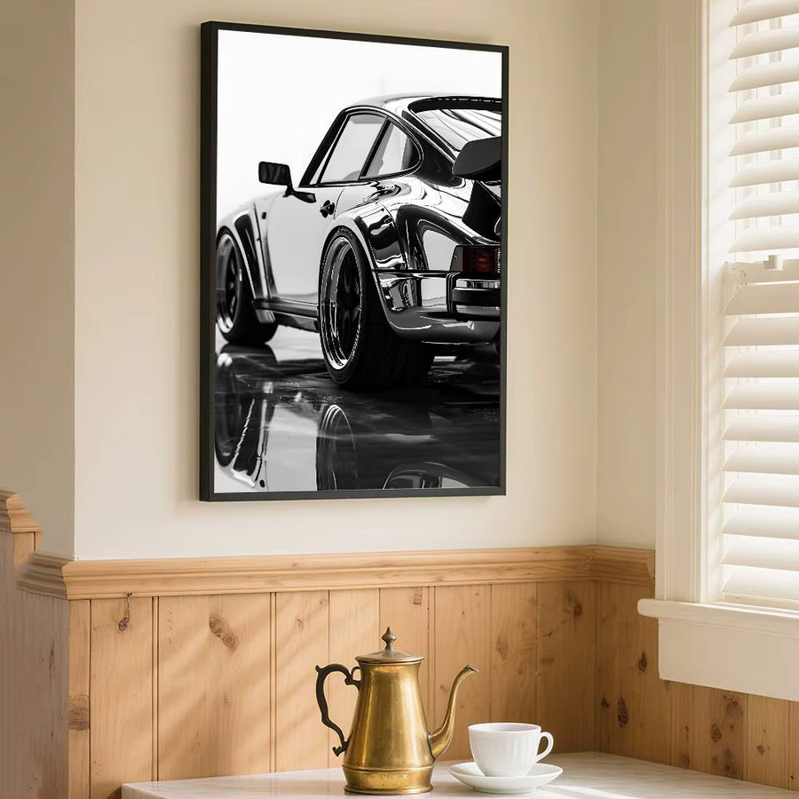 Kayou Vintage Sportwagen Poster Kunstdruck im Anime-Stil Schwarz-Weiß aus Papier - Bild 6