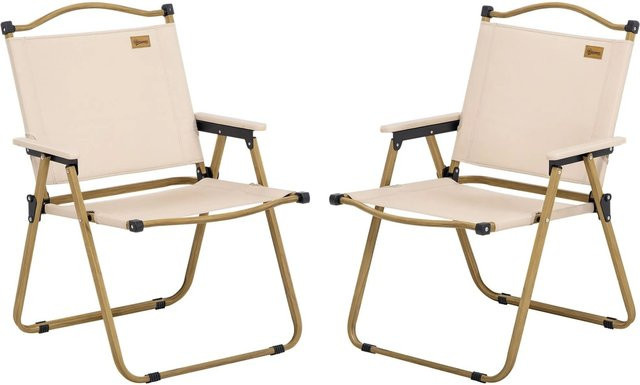 Outsunny Campingstuhl aus Oxfordstoff und Stahl in Khaki, H x B x T: 78 x 59 x 54 cm - Bild 1