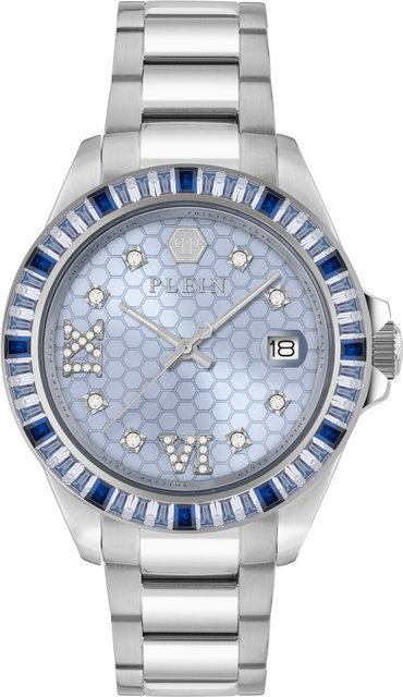 Philipp Plein Damenuhr Lady Empire, Quarz, Edelstahl, Blau, 39 mm - Bild 1