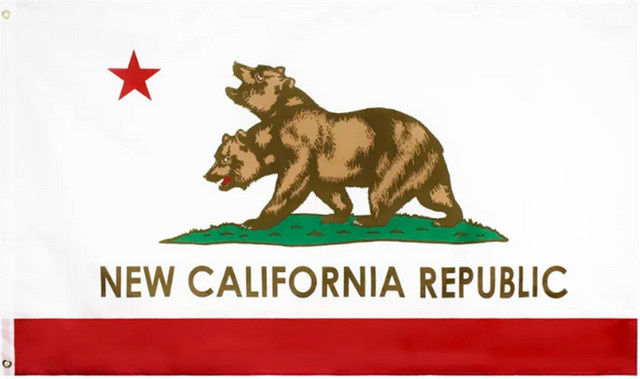 NCR Banner New California Republic Flag aus 100 % Polyester für Outdoor und Indoor, Farbe: Weiß, B x H: 90 x 60 cm - Bild 1