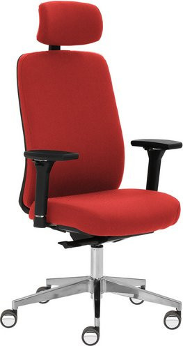 Mayer Sitzmöbel Drehstuhl mit Kopfstütze und Armlehnen, rot, B/H: 70 x 63 cm - Bild 1