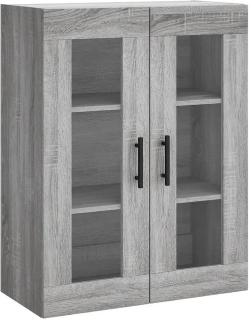 vidaXL Wandschrank Grau Sonoma mit Glastüren, B/T/H: 69,5 x 34 x 90 cm - Bild 1