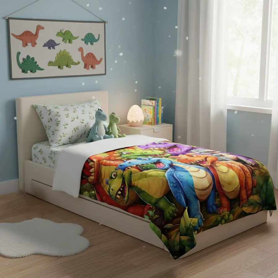 KITPIPI Dinosaurier Wandteppich und Decke mit 3D-Druck Motiv, Mehrfarbig, Waschbar - Bild 4