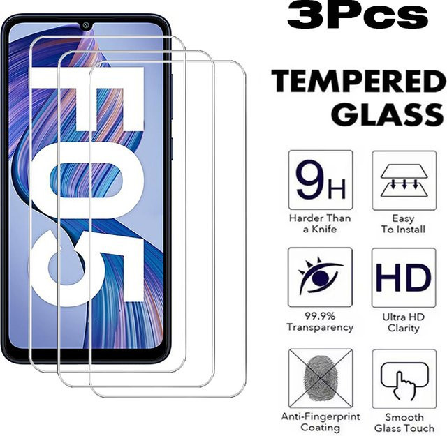 3 Stück Displayschutzfolien aus gehärtetem Glas für Samsung Galaxy F14 4G F15 5G F23 F42 F54 F55 5G F04 F05 F13 F22 F62 in Transparent - Bild 1