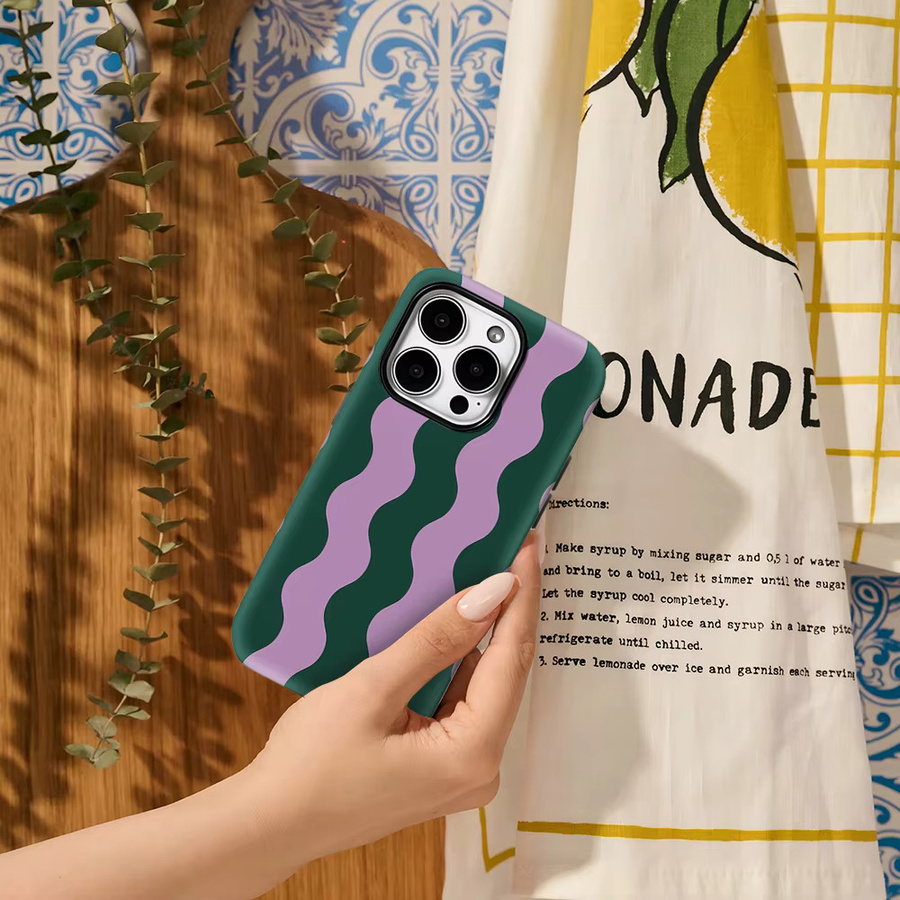 Potdemiel Handyhülle mit Lavendel-Wellen-Design für iPhone 11 bis iPhone 17 Pro Max Plus, Farbe: Purple - Bild 5