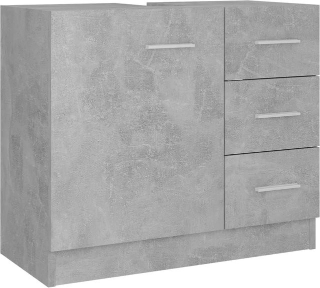 vidaXL Waschbeckenunterschrank aus Holzwerkstoff in Betongrau, B/T/H: 63 x 30 x 54 cm - Bild 1