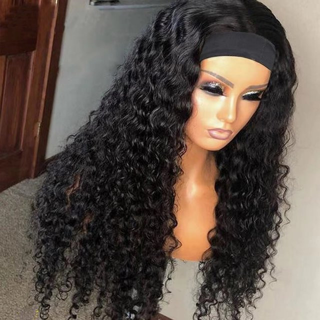 Dula A Hair Stirnband-Perücke, Wasserwellen, Echthaar, Schwarz, Damen - Bild 1