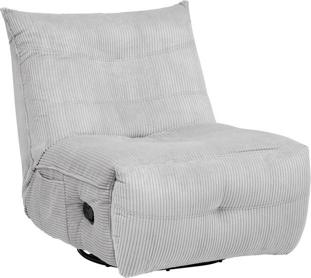 Bessagi Home Sessel Alura in Hellgrau mit Cord-Bezug und Drehsitzfunktion - Bild 1