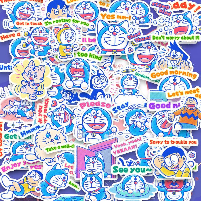 40 Stück Doraemon Aufkleber Set mit bunten Cartoon-Motiven zur DIY-Dekoration für Schreibwaren, Wasserflaschen und Handyhüllen - Bild 1