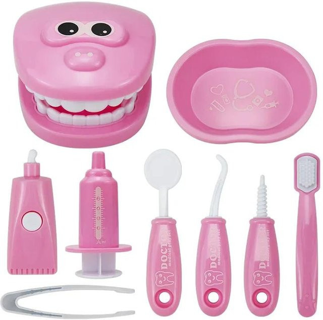 Binchi Fitness Ärzte Rollenspiel, Lernspielzeug, 19-teiliges Set, rosa, ab 3 Jahre - Bild 1