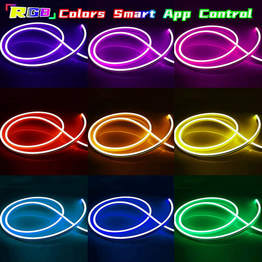 Mexllex RGB Neon Flex LED-Streifen in Multicolour mit Musik-Synchronisierung, App- und Fernbedienung sowie IP65 Wasserdichtigkeit für Außenbereich und Innenräume - Bild 2
