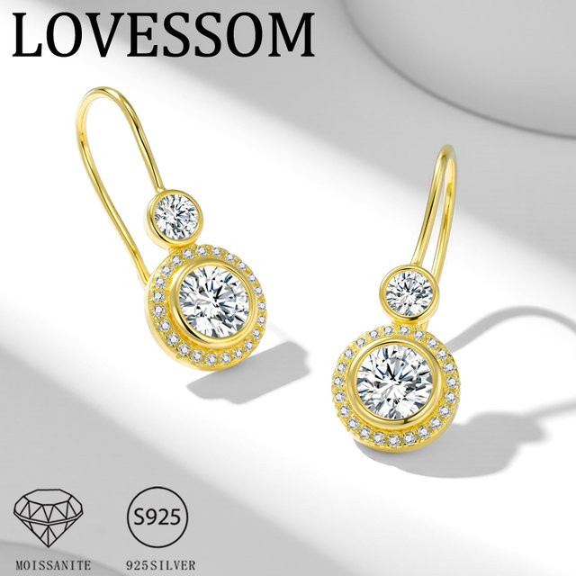 LOVESSOM Ohrringe, 925 Sterlingsilber, Moissanit, Damen und Herren - Bild 1