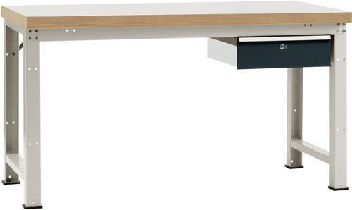 Manuflex WP5404.7016 Werkbank aus Stahl und Holz in Anthrazit, B/T/H: 180 x 150 x 70 cm - Bild 1