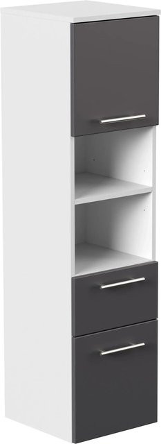 Posseik Bad-Hochschrank VIVA Weiß matt mit Soft-Close-Türen, Breite: 35,2 cm, Höhe: 134,5 cm - Bild 1