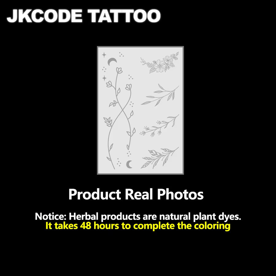 JKCODE TATTOO Mehndi-Design Semi-permanente Tattoos, Unisex - Bild 3