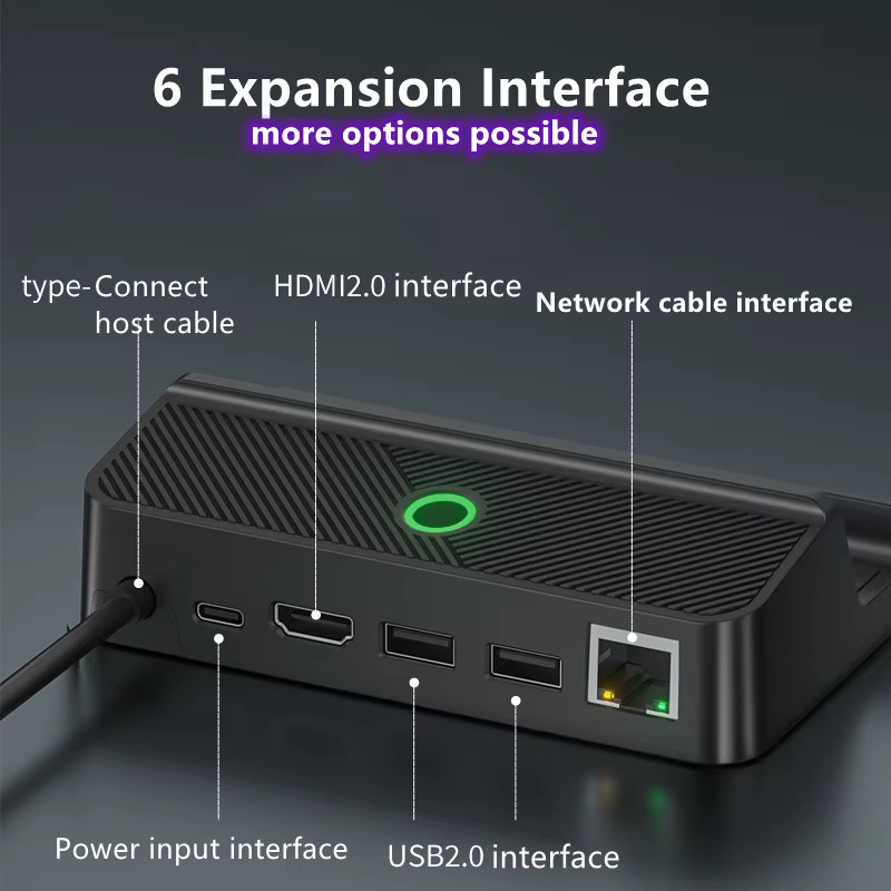 aolion RGB Video Adapter für Steam Deck, 4K UHD HDMI Konverter und tragbares Ladegerät Dock, Schwarz - Bild 2
