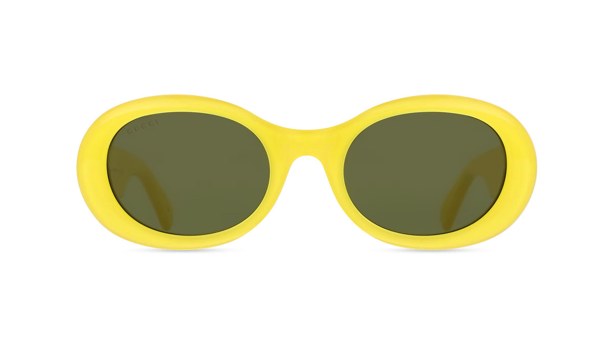 Gucci GG1587S Sonnenbrille, Vollrand, Rund, Acetat, Unisex, gelb, grün - Bild 1