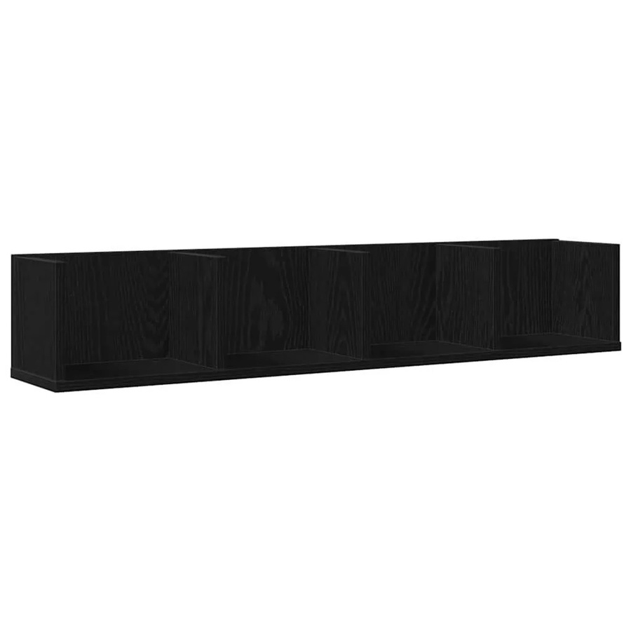 vidaXL Wandregal in Schwarz und Eichen-Optik aus Holzwerkstoff, B/T/H: 100 x 18 x 18 cm - Bild 2