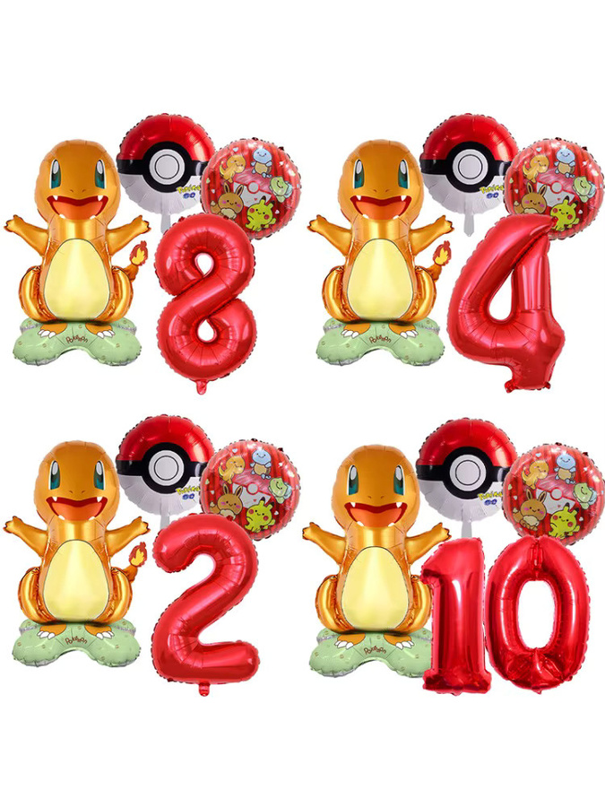 Potdemiel Pokémon Party-Dekorationsset mit Zahlenballons für Kindergeburtstage in Mehrfarbig - Bild 4