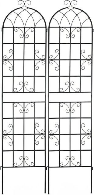 Relaxdays Rankgitter aus Eisen in Schwarz im 2er Set für den Garten, Vintage Design, Höhe: 220 cm, Breite: 50 cm, Tiefe: 1,5 cm - Bild 1
