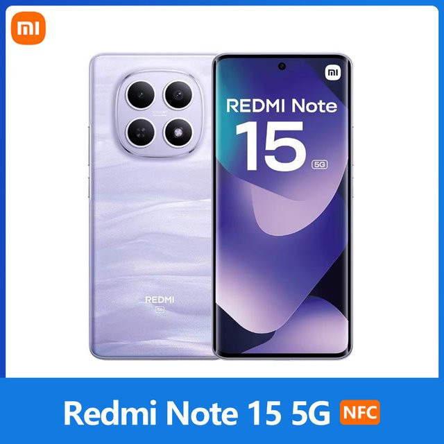 Xiaomi Redmi Note 15 5G Smartphone mit 6,77 Zoll AMOLED FHD Display, 120 Hz, 108 MP Kamera, 5520 mAh Akku, NFC und IP65 Schutz - Bild 1