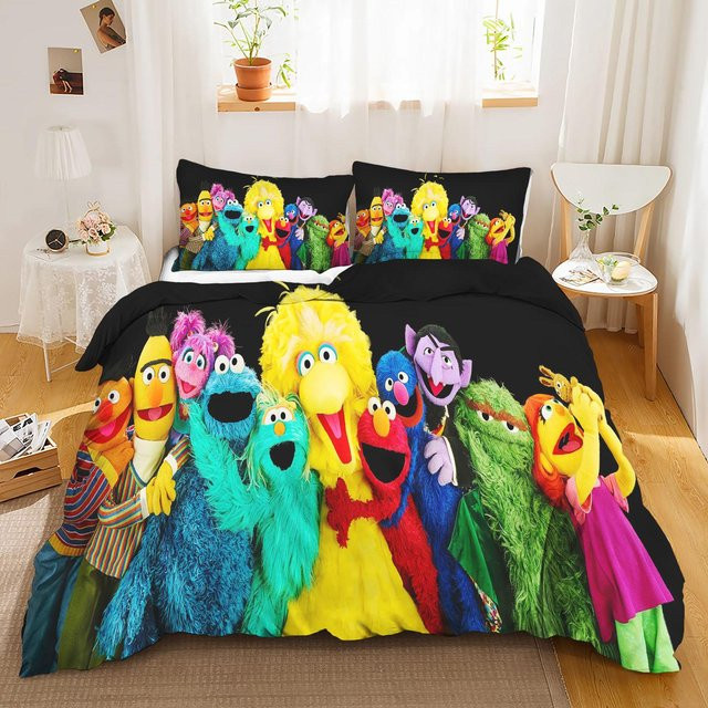 Gu Tao Sesamstraße 3D Kinder-Bettwäsche-Set, 3-teilig, Mehrfarbig, B/H: 240 x 220 cm - Bild 1