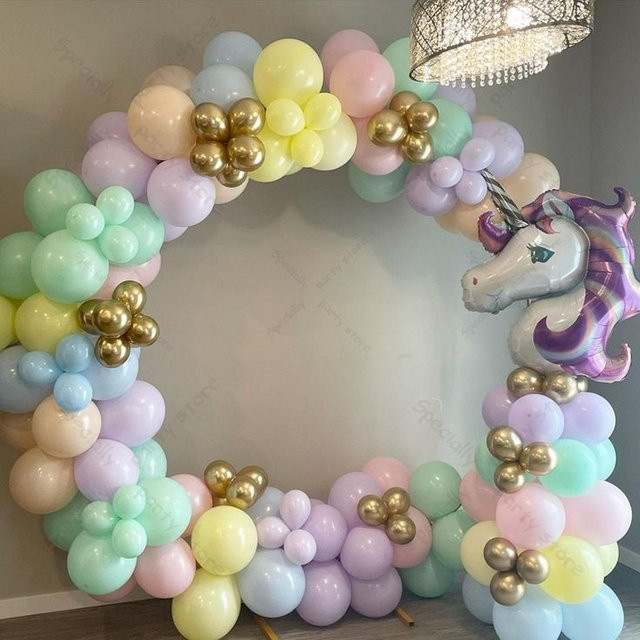 LQVYI Einhorn Ballon Girlande Set mit Regenbogen Folienballons und Latexballons in Mehrfarbig für Geburtstag, Hochzeit oder Baby Shower Dekoration - Bild 1