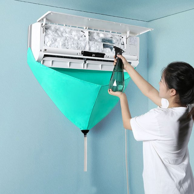 Professionelles Klimaanlagen-Reinigungsset mit wasserdichter Staubschutz-Tasche in Türkis, Breite: 90 cm - Bild 1