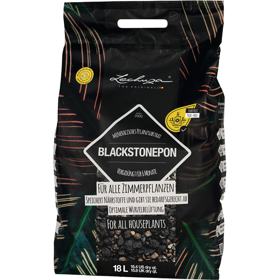 Lechuza Pflanzsubstrat Blackstone Pon 18 in Schwarz für Zimmerpflanzen und essbare Pflanzen - Bild 2