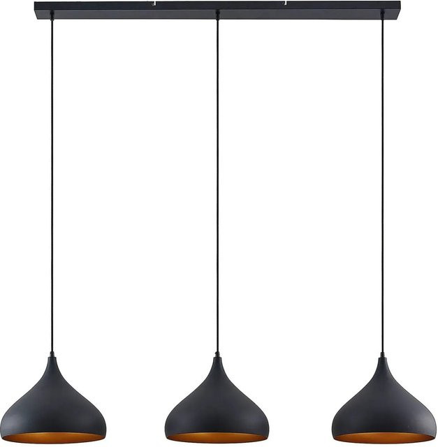 Lindby Pendelleuchte Elamira Modern 3-flammig aus Metall in Schwarz mit E27 Fassung - Bild 1