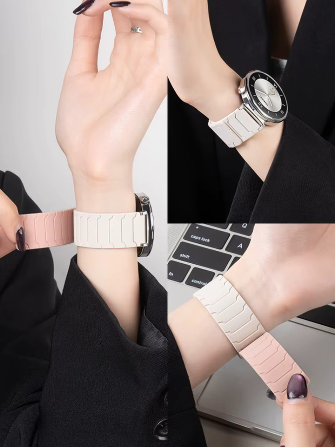 Uhrenarmband Silikon, 22 mm, Weiß, Unisex - Bild 3
