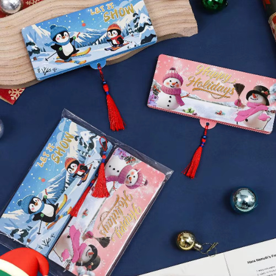 Weihnachts-Geldhalter aus Papier mit 6 Fächern in Pink für Bargeld und Überraschungskarten - Bild 4