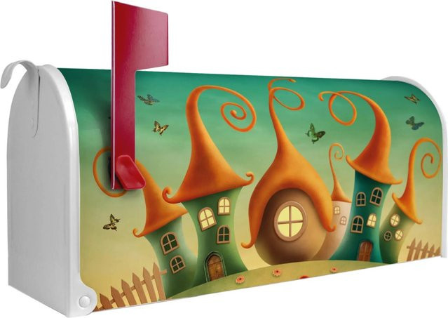 Banjado Amerikanischer Briefkasten Zwergenhausen Weiß, B/H/T: 48 x 22 x 16 cm - Bild 1