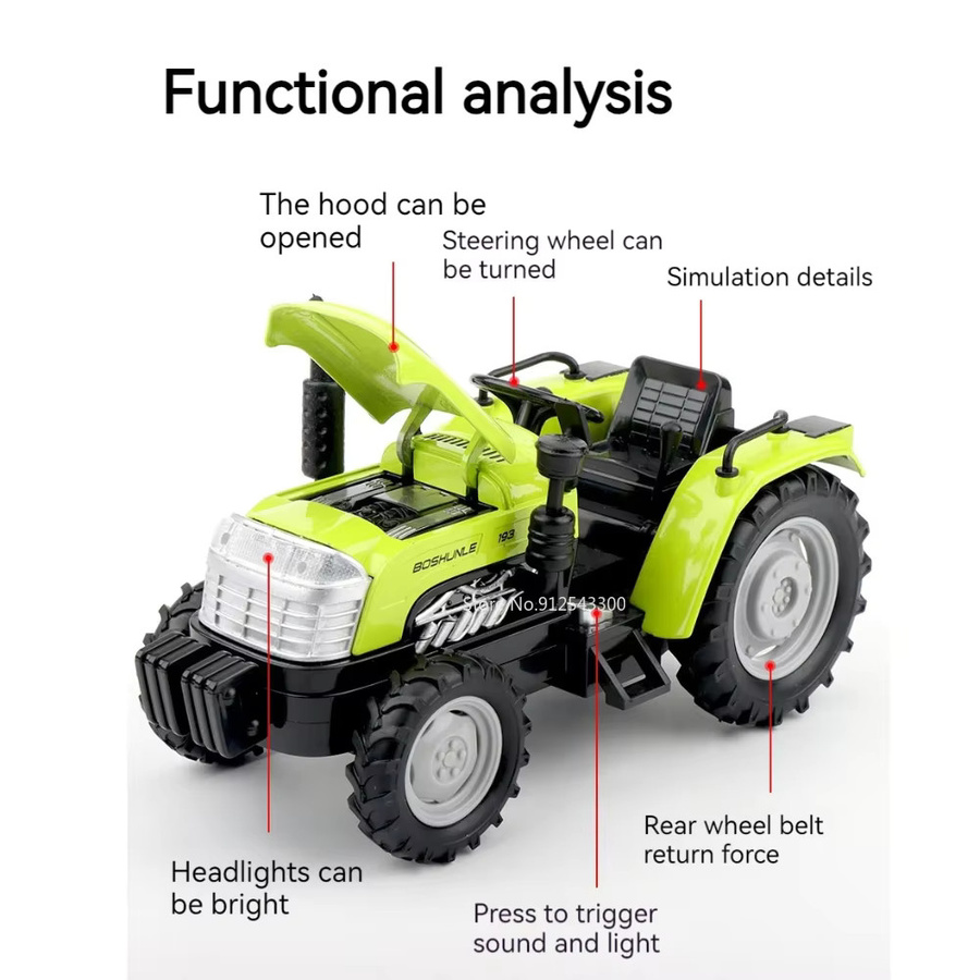 DUFFDUN Bauernhof landwirtschaftlicher Traktor, Modellauto, 1:32, Metall, mit Licht - Bild 1