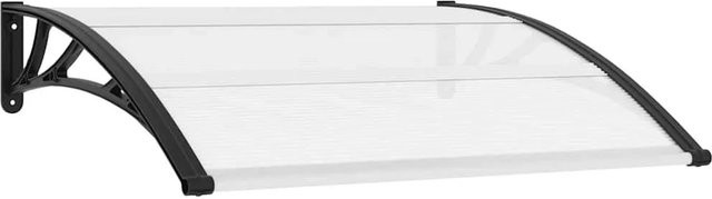 vidaXL Türvordach aus Polycarbonat und Aluminium in Schwarz und Transparent B: 120 cm, T: 75 cm - Bild 1