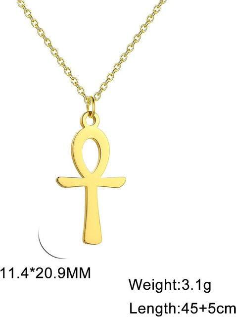 Halskette Ankh Kreuz, Edelstahl, Damen, 40-45cm - Bild 1