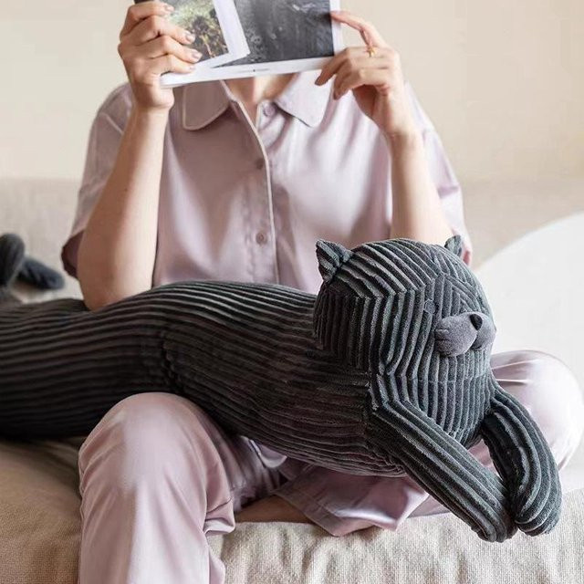 Binchi Fitness Katzen-Plüsch-Körperkissen, Grau, ab 14 Jahren - Bild 1