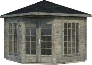 Palmako Holz-Pavillon Melanie Grau mit Fußboden B/T/H: 280 x 280 x 297 cm - Bild 3