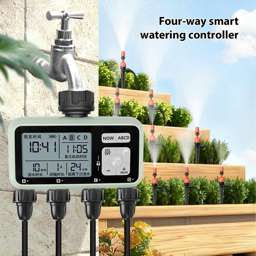 Koogeelife 4-Zonen Wasserzeitschaltuhr mit Regenverzögerung, Kindersicherung und manuellem Modus für Garten, Rasen und Gewächshäuser - Bild 3