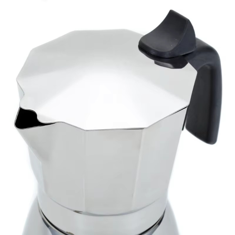 JUSTINLAU Achteckige Moka Kanne aus Edelstahl für Espresso und Kaffee, Silber, 150/300 ml - Bild 2