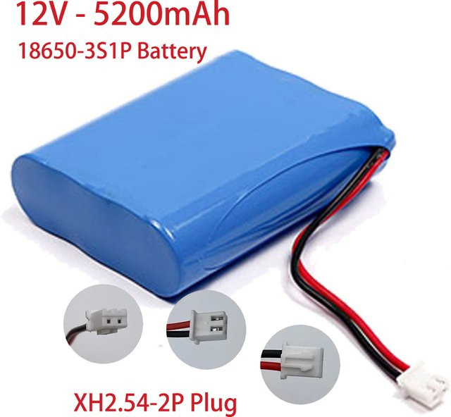Robinella Li-Ionen-Akku 3S1P 18650, 12 V / 11,1 V, wiederaufladbarer Lithium-Akku in Blau, 5200 mAh - Bild 1