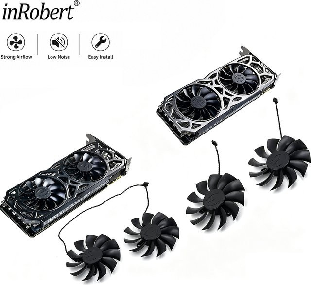 EVGA Ersatz-Grafikkartenlüfter für GTX 1080 Ti SC und SC2, 86 mm, Schwarz - Bild 1
