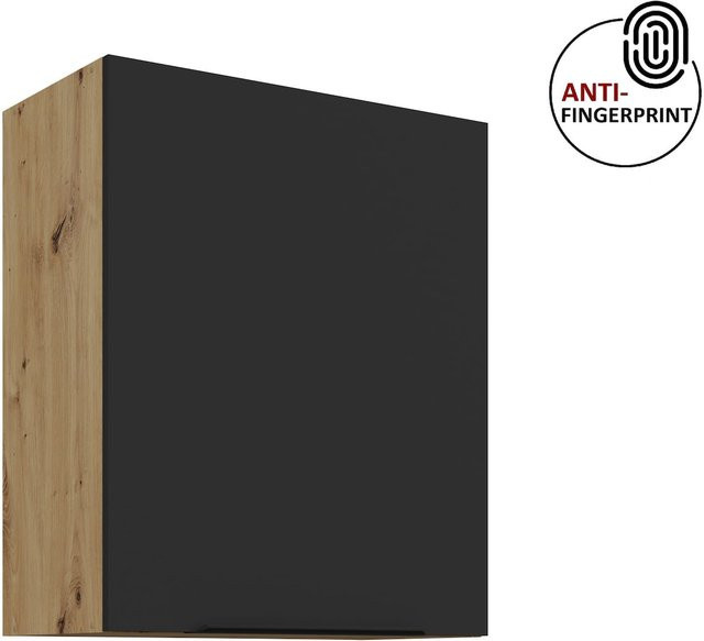 Küchen Hängeschrank ARIA Schwarz matt mit Einlegeböden Breite: 60 cm, Höhe: 72 cm - Bild 1