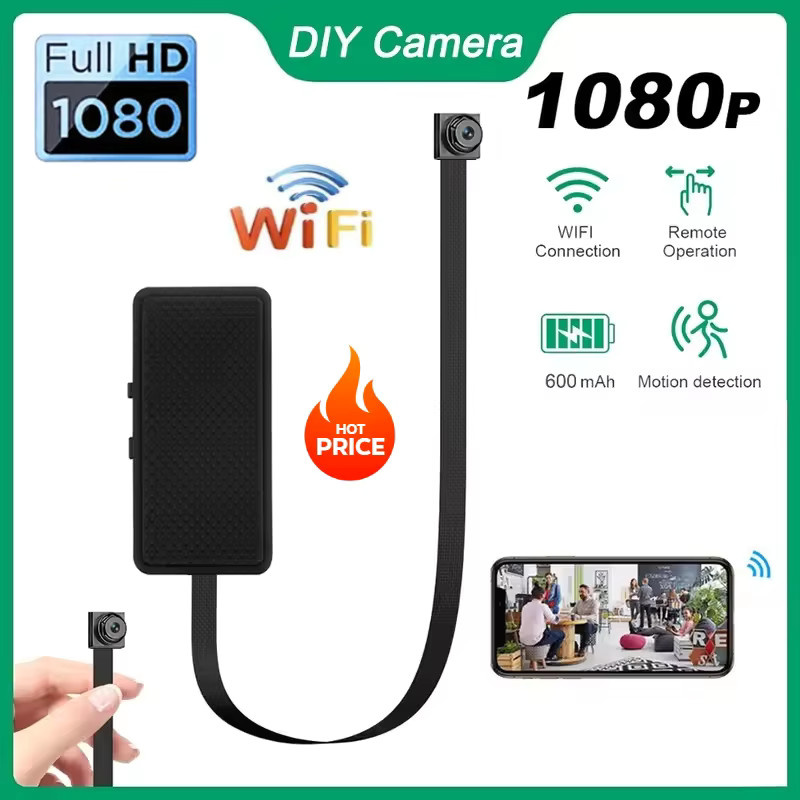 DIXSG Mini WLAN-Kamera HD 1080P mit Infrarot-Nachtsicht und Bewegungserkennung in Schwarz - Bild 6