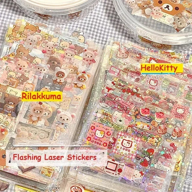 Bandai Hello Kitty Rilakkuma Aufkleber, 5-teiliges Set, glänzend - Bild 1
